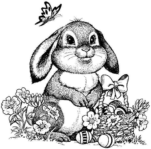 cute easter bunny coloring pictures. easter bunny coloring in